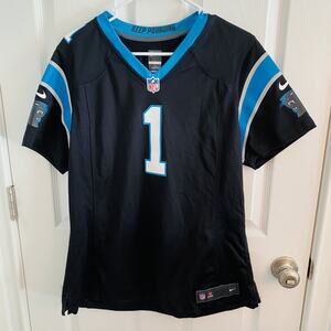 Carolina Panthers Jersey Womens XL Black NFL Cam Newton #1 Nike On Field